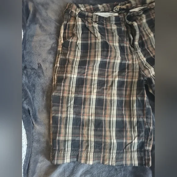 Vintage BKE Plaid Bermuda Shorts Men's Size 36 Brown/Black/Orange 100% Cotton - Picture 3 of 12